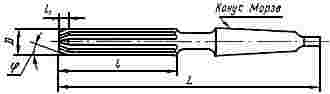 ГОСТ 11172-70 (СТ СЭВ 1171-78) Развертки машинные с удлиненной рабочей частью. Конструкция и размеры (с Изменениями N 1, 2, 3)