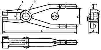 ГОСТ 11392-75 Инструмент кузнечный для ручных и молотовых работ. Клещи продольные с прямоугольными губками. Конструкция и размеры (с Изменениями N 1, 2)