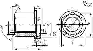 ГОСТ 12946-67 Гайки подвесные с буртиком для станочных приспособлений. Конструкция (с Изменениями N 1, 2)