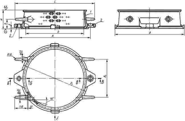ГОСТ 14976-69 Опоки литейные цельнолитые стальные круглые диаметром в свету 400; 500 мм, высотой от 100 до 200 мм. Конструкция и размеры (с Изменением N 1)
