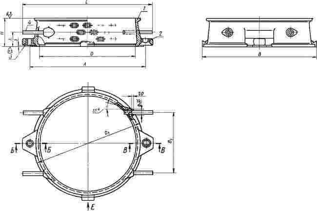 ГОСТ 14999-69 Опоки литейные цельнолитые чугунные круглые диаметром в свету 400; 500 мм, высотой от 100 до 200 мм. Конструкция и размеры (с Изменением N 1)