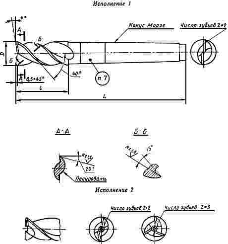 ГОСТ 16225-81 Фрезы концевые для обработки легких сплавов. Конструкция и размеры (с Изменением N 1)