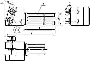 ГОСТ 19023-73 Державки для косого крепления резца к токарно-револьверным станкам. Конструкция и размеры (с Изменениями N 1, 2)