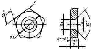 ГОСТ 19080-80 Пластины опорные сменные многогранные твердосплавные пятигранной формы. Конструкция и размеры (с Изменением N 1)