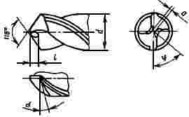 ГОСТ 4010-77 Сверла спиральные с цилиндрическим хвостовиком. Короткая серия. Основные размеры (с Изменениями N 1, 2)