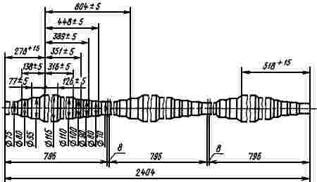 ГОСТ 8320.4-83 Профили периодические поперечно-винтовой прокатки семиступенчатые для валов электродвигателей. Сортамент