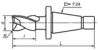 ГОСТ Р 53003-2008 Фрезы шпоночные с цилиндрическим, коническим хвостовиками и хвостовиком конусностью 7:24. Технические условия